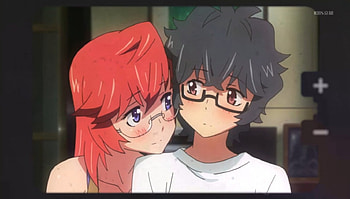 Cute:), blush, girl, anime, boy HD wallpaper