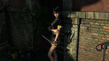 Woman, beautiful, black, 3d HD wallpaper
