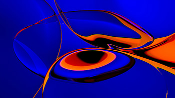 Electric Blue Orange Liquid Abstract, electric, blue, orange, abstract, artwork, art, digital-art, artist HD wallpaper