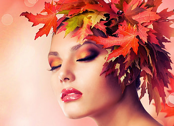 Pretty woman, Leaves, Girl, Face, Autumn, Wreath HD wallpaper
