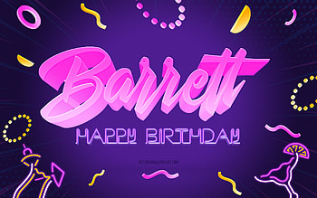Happy Birtay Barrett, , Purple Party Background, Barrett, creative art, Happy Barrett birtay, Barrett name, Barrett Birtay, Birtay Party Background HD wallpaper