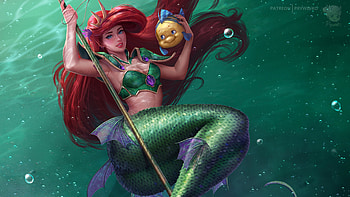 Little Mermaid Fish , the-little-mermaid, movies, animated-movies, mermaid, deviantart HD wallpaper