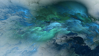 Blue Green Clouds, blue, green, clouds, artist, digital-art HD wallpaper