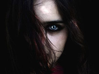 vampire, eyes, face, hairs, dark HD wallpaper