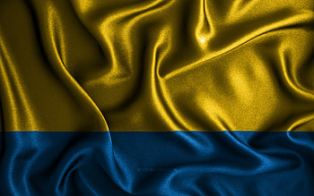 Opole flag, , silk wavy flags, polish voivodeships, Day of Opole, fabric flags, Flag of Opole, 3D art, Opole, Europe, Voivodeships of Poland, Opole 3D flag, Poland HD wallpaper