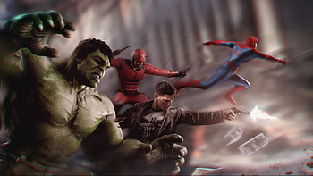 Hulk Unleashed: Epic Battle, Hulk, Punisher, Daredevil, spider-man: brand new day HD wallpaper