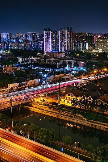 Cities, Building, Night City, City Lights, China, Beijing HD phone wallpaper