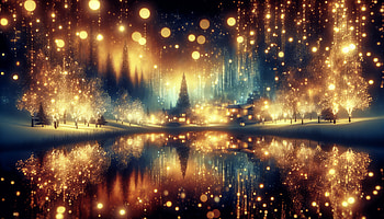 Enchanting Holiday Lights Reflection, holiday lights, winter, light, landscape HD wallpaper