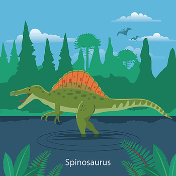 Spinosaurus animal, Prehistorico 4930249 vector, Vector illustration, Illustration HD phone wallpaper