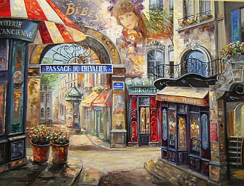 Paris Street, painting, art, streets, cool, beautiful, Paris HD wallpaper