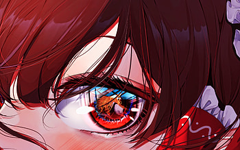 Reimu Hakurei, , protagonist, Touhou, eyes, Touhou Project, manga, Touhou characters, Reimu Hakurei Touhou, Hakurei Reimu HD wallpaper