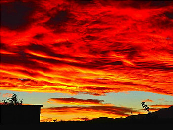Sunrise, clouds, rise, sun, red HD wallpaper