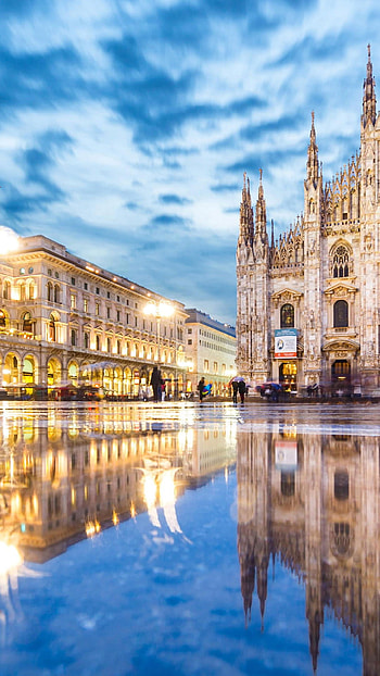 Milan architecture, Urban reflections, Lombardy charm, European vibe HD phone wallpaper