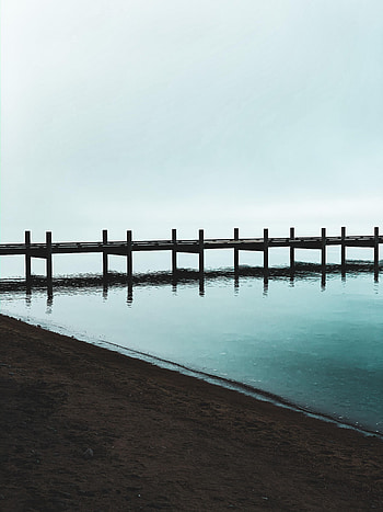 Nature, Water, Beach, Coast, Pier HD phone wallpaper