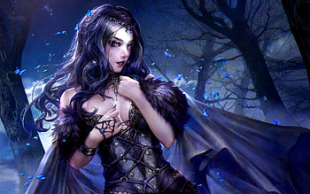 Midnight Butterflies, night, magic, fantasy, women, beauty, dark HD wallpaper