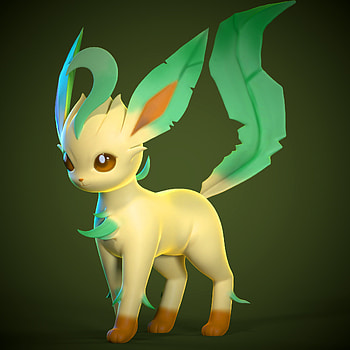 Obj file, Leafeon Pokemon, 3D printer HD phone wallpaper