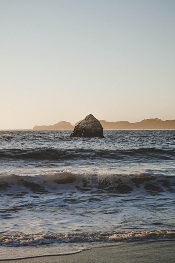 Nature, Sea, Waves, Rock, Coast, Stone HD phone wallpaper