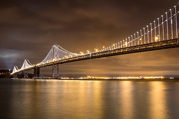Water, Night, Lights, Reflection, Miscellanea, Miscellaneous, Bridge HD wallpaper