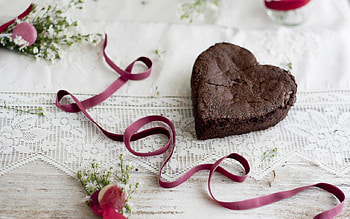 Love, flowers, heart, cake HD wallpaper