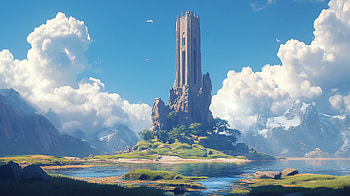 Enchanting Wizard Tower, fantasy, wizard tower, tower, landscape, nature, fantasy landscape HD wallpaper