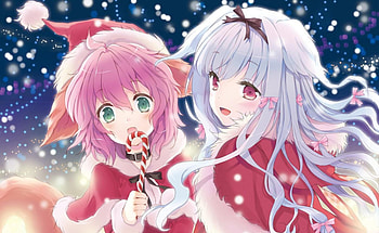 Anime christmas, cute, anime, christmas, new year HD wallpaper