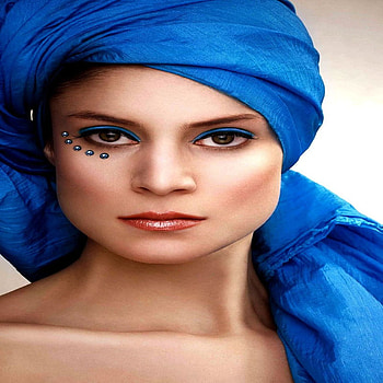 BLU BEAUTIFUL, blue, wrape, model, pretty, tawl, face, woman HD wallpaper