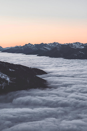 Landscape, Nature, Mountains, Twilight, Clouds, View From Above, Dusk HD phone wallpaper