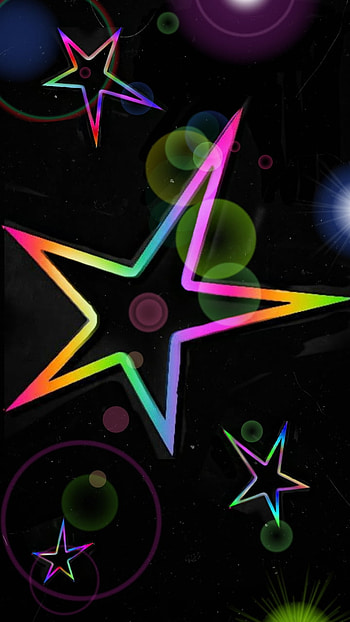 Stars in the Rainbow, black HD phone wallpaper