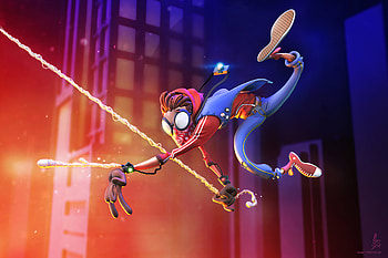 Spiderman Web Hero, spiderman, superheroes, artwork HD wallpaper