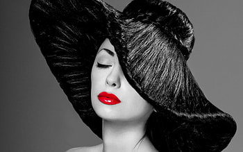 Beauty, white, black, model, bw, girl, woman, lipstick, red, face, lips HD wallpaper