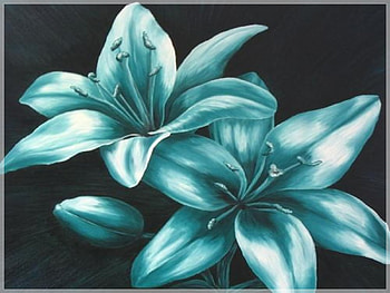 Ice Waterlily, blue, flowers, waterlily, ice HD wallpaper
