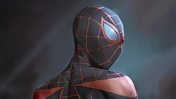 Miles Morales Black Suit , spiderman, superheroes, artist, artwork, digital-art HD wallpaper
