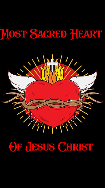 Sacred Heart, christ, jesus, thorns, crown HD phone wallpaper