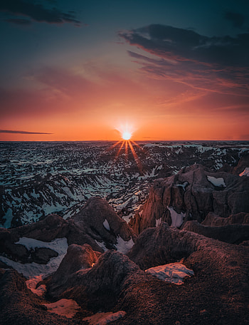 Landscape, valley, sunset, nature HD phone wallpaper