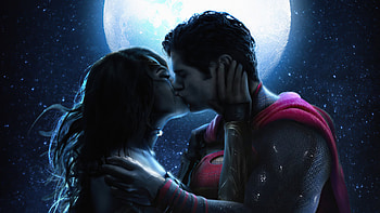 Superman Wonder Woman In Love, superman, wonder-woman, superheroes, artwork, artist HD wallpaper