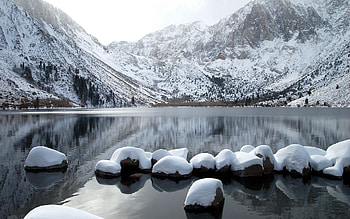 Nature, Stones, Mountains, Snow, Lake, Dahl, Distance, Row HD wallpaper
