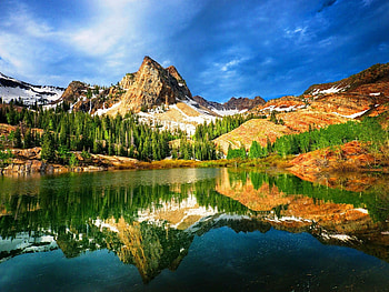 Utah travels, Utah USA, Mountain lake trees HD wallpaper