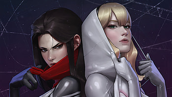 Marvel Silk And Gwen , gwen, silk, superheroes, artist, artwork, digital-art, artstation HD wallpaper