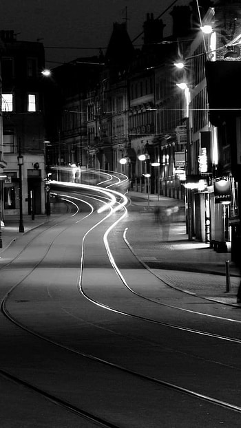 Full Black, Black, Street Night HD phone wallpaper