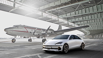 Hyundai, White, Hyundai Ioniq, Car, 2022, 6, Aeroplane, Background, Cars HD wallpaper