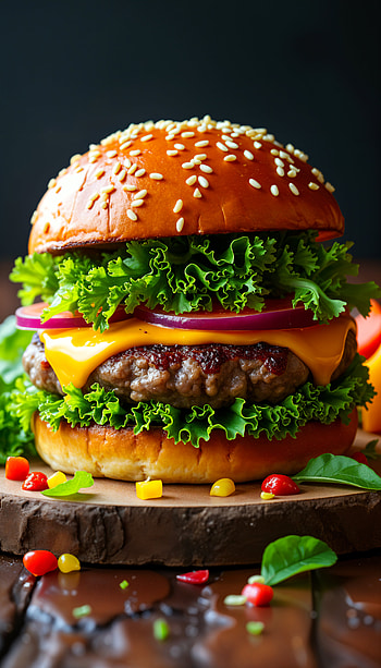 Delicious Hamburger for Your HD phone wallpaper