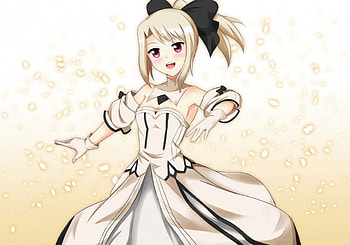 Dress, blond hair, blonde, fate stay night, long hair, beauty, nice, happy, blonde hair, female, sweet, blond, smile, ribbon, girl, beautiful, anime girl, saber, anime, pretty, gown, lovely HD wallpaper