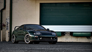 Preview toyota, supra, green, front view HD wallpaper