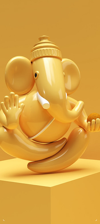 Load Ganesh, gold, pottery, serveware, god HD phone wallpaper