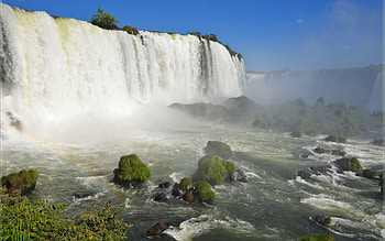 Nature, Sky, Mountains, Waterfall, Foam HD wallpaper