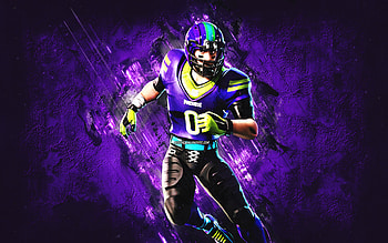 Fortnite End Zone Skin, Fortnite, main characters, purple stone background, End Zone, Fortnite skins, End Zone Skin, End Zone Fortnite, Fortnite characters HD wallpaper