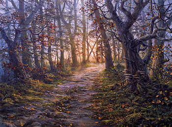 Landscape, Art, Autumn, Forest, Path HD wallpaper