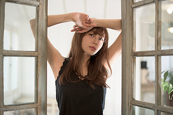 Asian, woman, arms up HD wallpaper