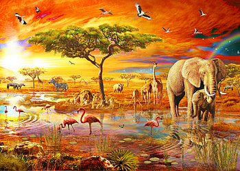 African Meeting, meeting, sky, animals, tree HD wallpaper