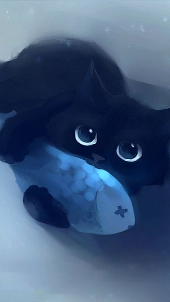 Cat playing with fish, fish HD phone wallpaper